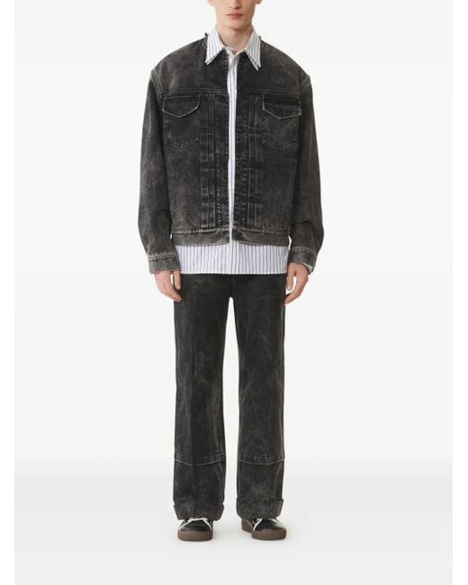Lanvin Black Denim Collarless Jacket for men