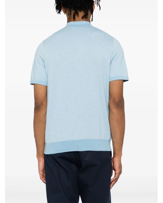 メンズ N.Peal Cashmere Polzeath Birdseye Tシャツ Blue