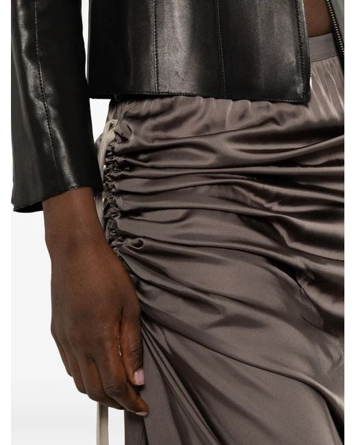 Rick Owens Gray Edfu Draped Maxi Skirt