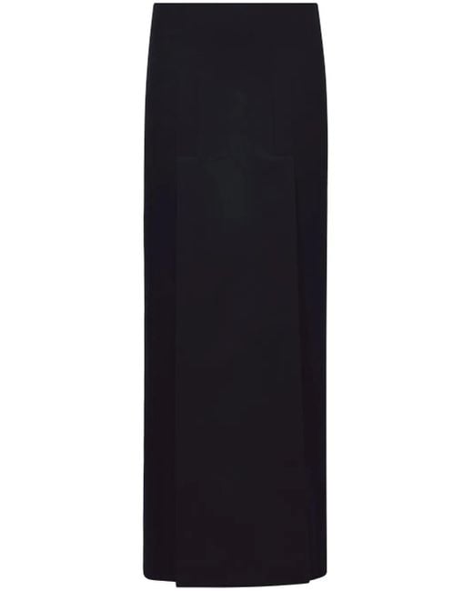 Proenza Schouler Black Felted Slit Maxi Skirt