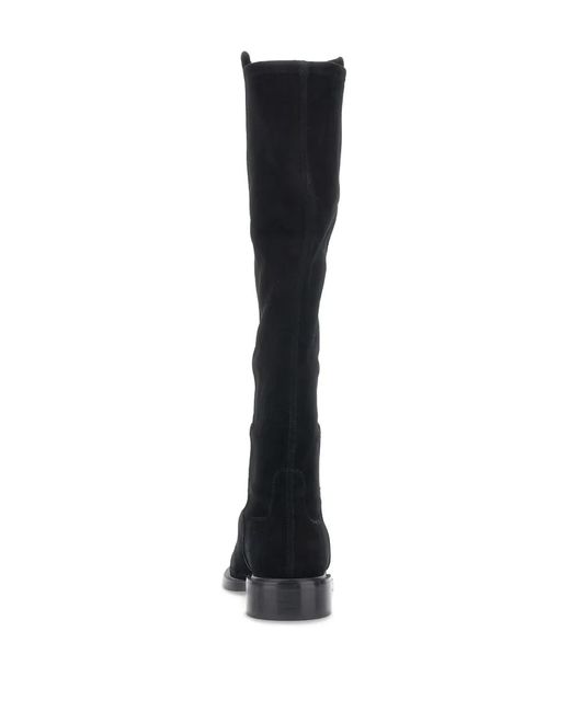 Stuart Weitzman Black Knee-High Boots With Low Block Heel