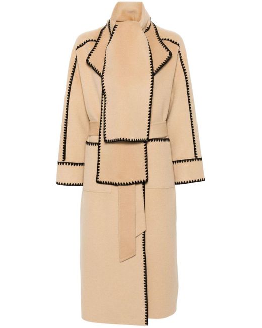 Maje Natural Removable-Scarf Coat