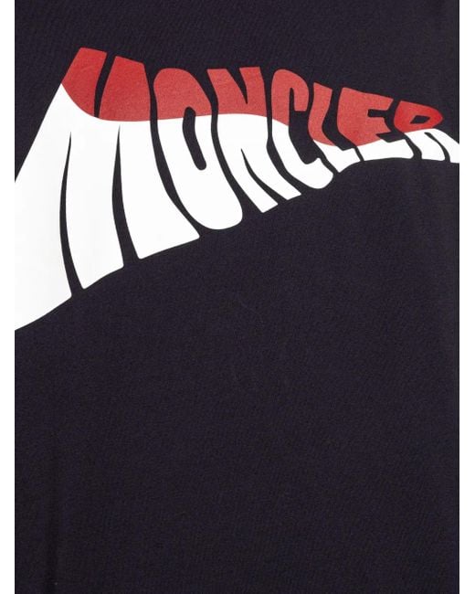 Moncler T-Shirt mit Logo-Print in Blue für Herren