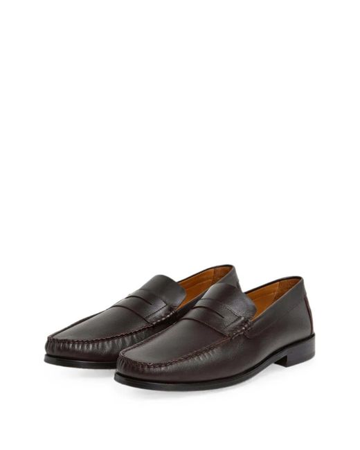 Hackett Black Hand-Stitched Saddle Loafers for men