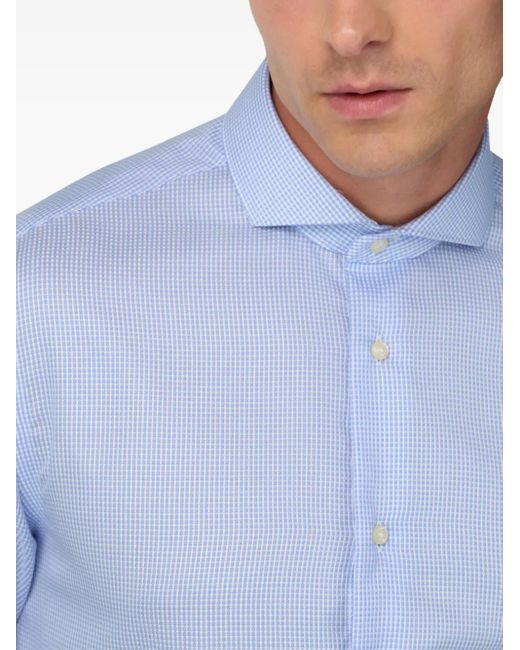 Camisa con cuello nápoles Boggi de hombre de color Blue