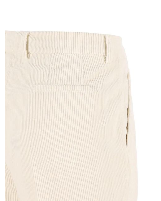 Pantalones de pana con pinzas Brunello Cucinelli de hombre de color White