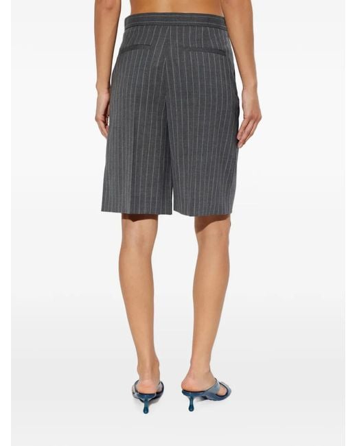 Valentino Garavani Gray Pinstripe-Pattern Shorts