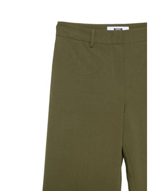 MSGM Green Flared Trousers
