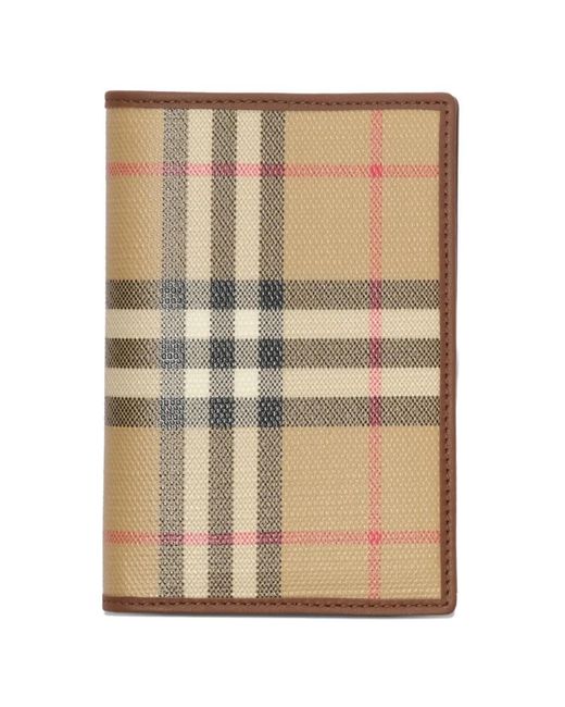 Burberry Natural Porte-Cartes Pliant À Carreaux for men