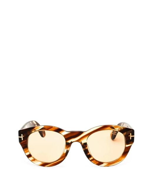 Tom Ford Natural Round-Frame Sunglasses