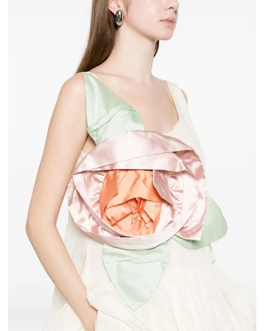 Simone Rocha White Haut Rosette À Design Péplum