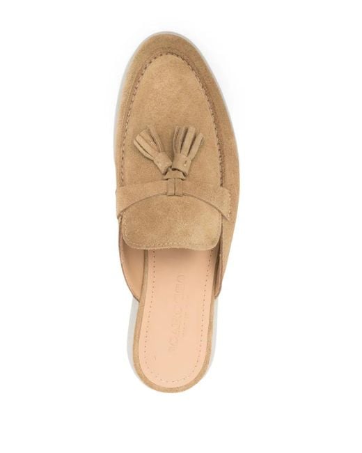 Scarosso Natural Tassel/Detail Suede Mules
