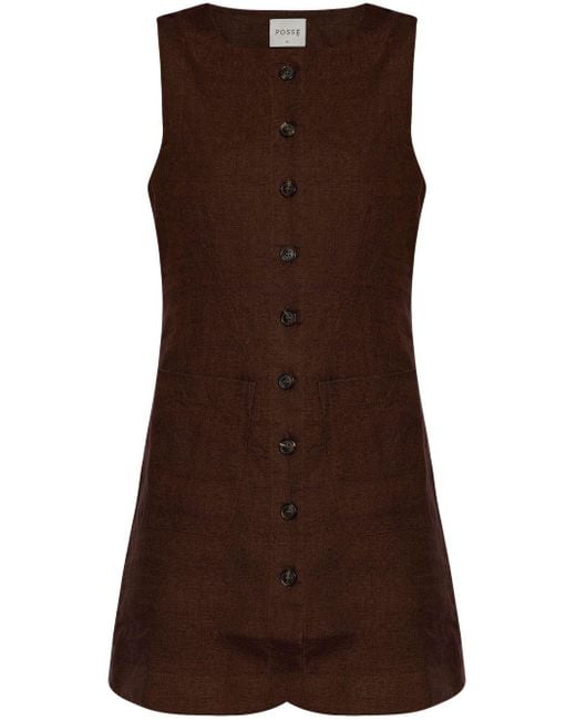 Posse Brown Emma Button-down Dress