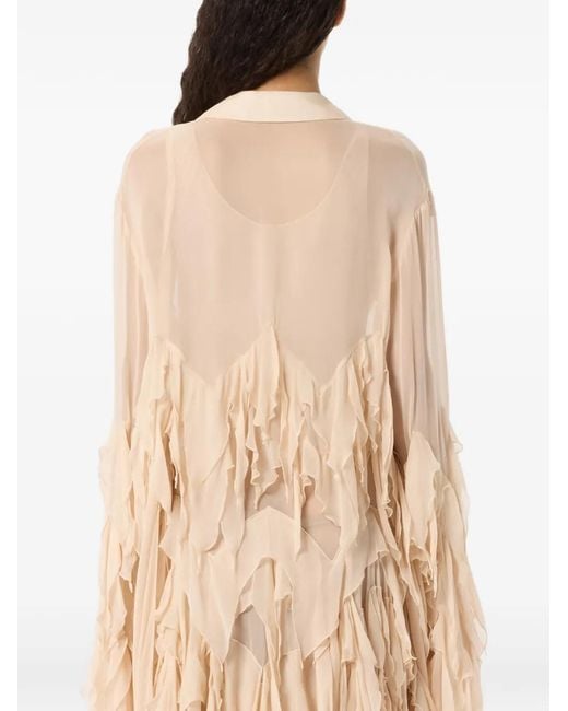 Blumarine White Ruffled Shirt