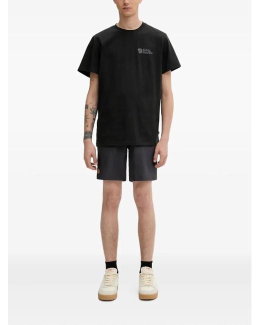 Fjallraven Black Logo-Patch Shorts for men