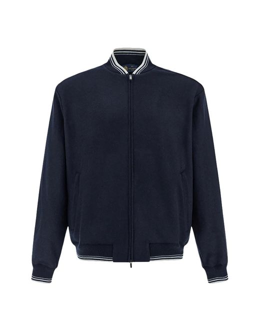 Paul & Shark Blue Striped Bomber Jacket for men