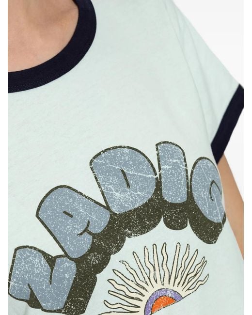 Zadig & Voltaire Blue Walk Logo-Print Ringer T-Shirt