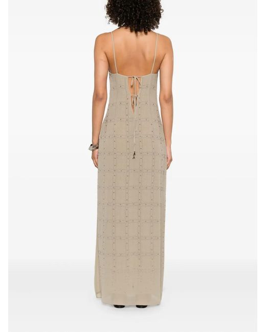 Patrizia Pepe Natural Stud-Embellished Dress