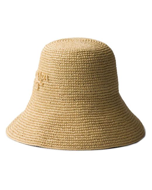 Sombrero de pescador con diseño trenzado Prada de color Natural