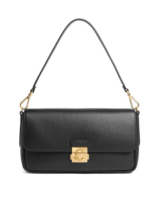 Coccinelle Black Large C-Me Lock Turnlock Shoulder Bag