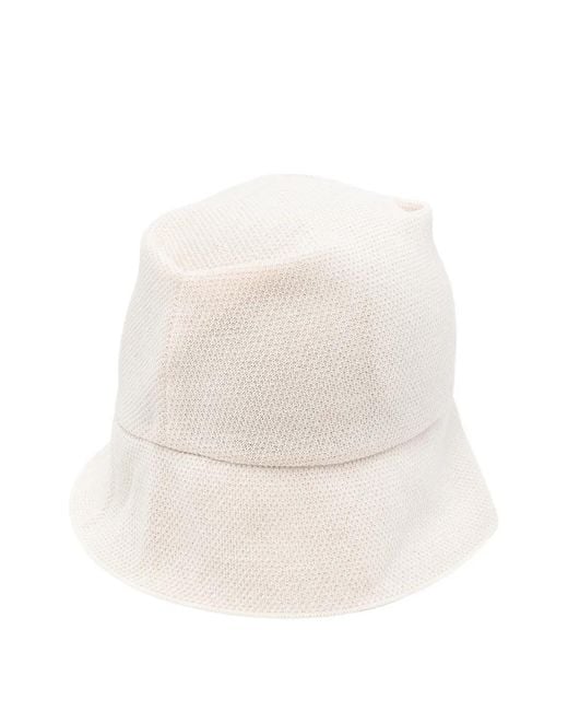 Homme Plissé Issey Miyake White Washi Bucket Hat for men