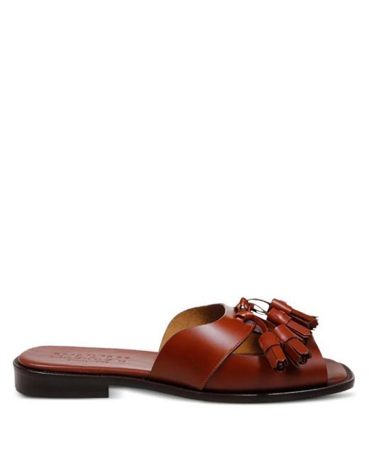 Hereu Brown Leather Slippers