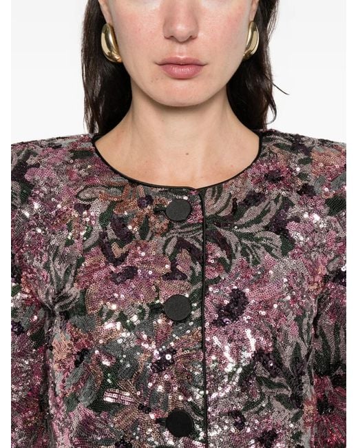 Self-Portrait Pink Sequined Jacket
