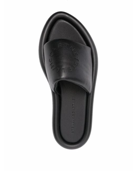Stella McCartney Black Perforated Logo Slides