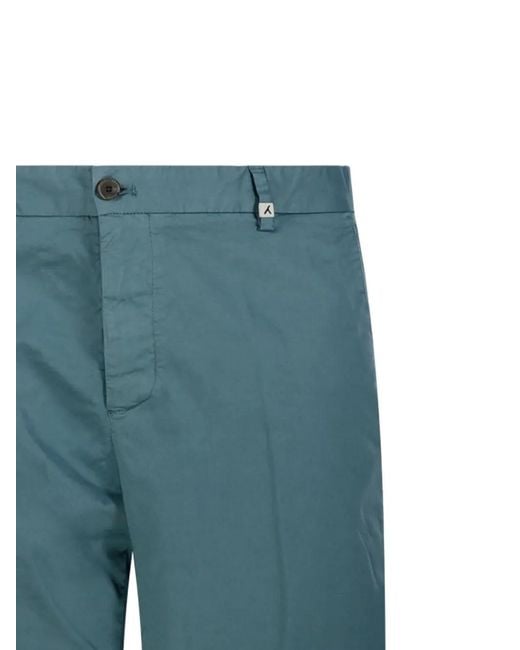 Myths Blue Straight-Leg Belt-Loop Shorts for men