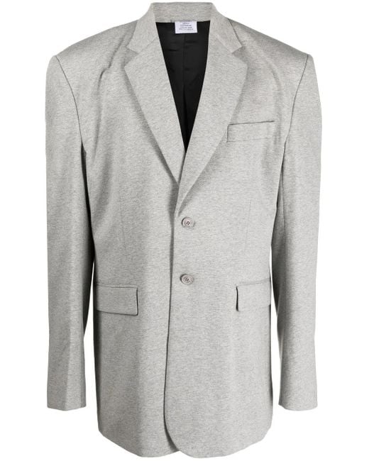Vetements Gray Single-Breasted Shoulder-Pad Blazer for men