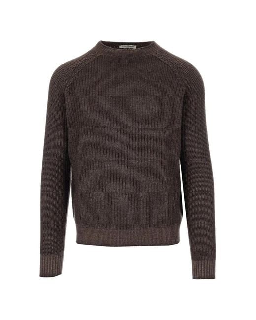 Al Duca D'aosta Gray Ribbed-Knit Reversible Sweater for men