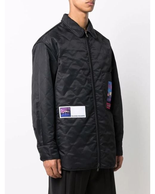 Valentino Garavani Black Quilted Shirt Jacket for men