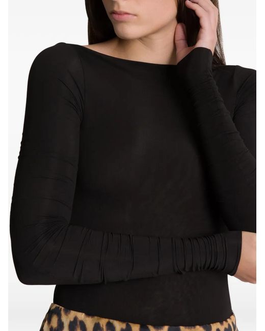 Alberta Ferretti Black Long-Sleeve Bodysuit