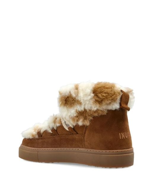 Inuikii Brown Teddy Low Shearling-Trimmed Snow Boots