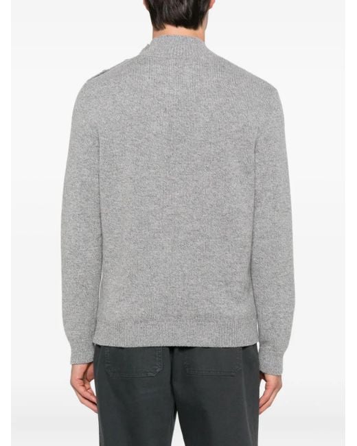 Eleventy Wollen Trui Met Knoopdetail in het Gray voor heren