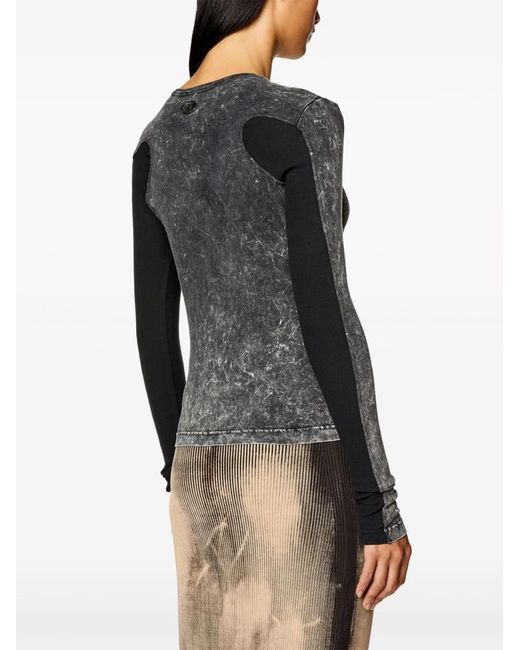 DIESEL Gray T-Lastek Stonewashed Top