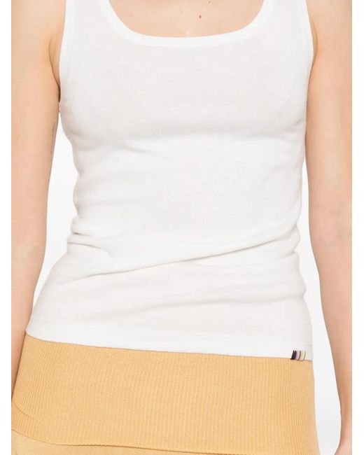 Extreme Cashmere White Nº453 Claudia Scoop-Neck Tank Top