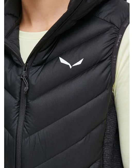 Salewa Blue Fanes Sarner Hooded Quilted-Pattern Gilet