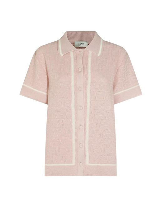 Fendi Pink Ff Crochet Sweater