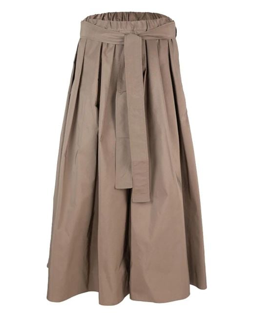Max Mara Midi-Rok Met Ceintuur in het Natural