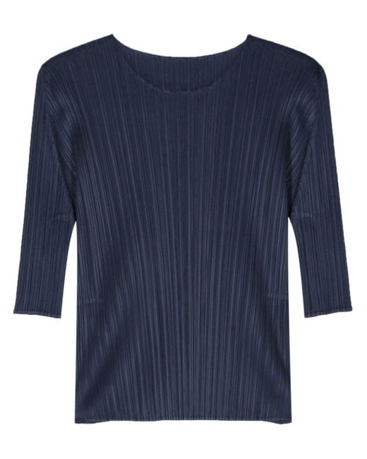 Pleats Please Issey Miyake Blue Monthly Colors: August Plissé Top