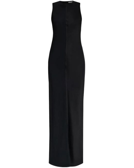 AMI Mouwloze Midi-Jurk in het Black