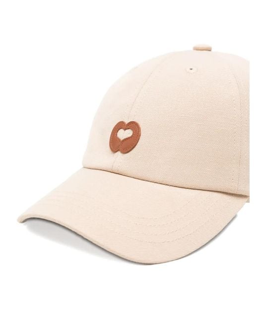 Maje Natural Leather-Patch Baseball Cap