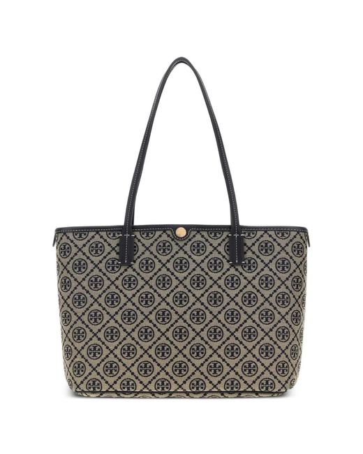 Tory Burch Black T Monogram Jacquard Tote Bag
