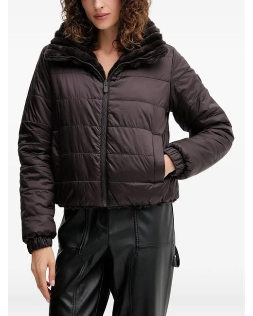 Save The Duck Black Textured Pufer Jacket