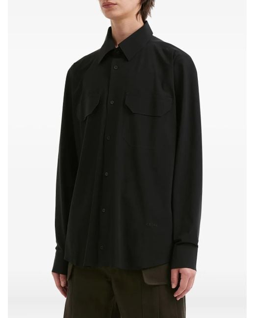 GR10K Black Pocket Button Shirt for men