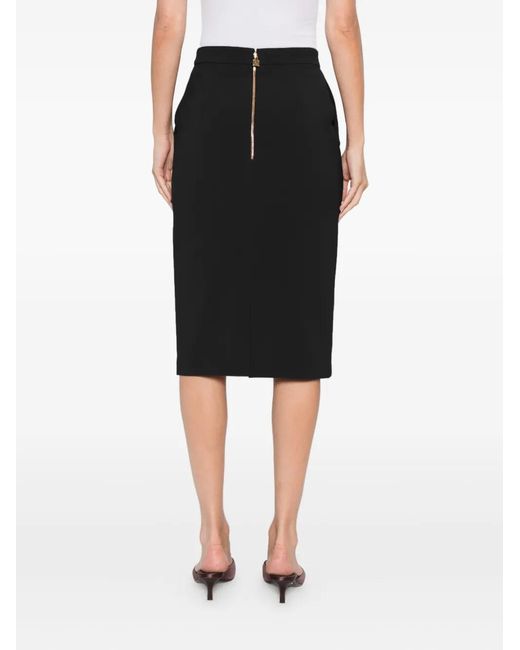 Elisabetta Franchi Black Fitted Pencil Skirt With Accents