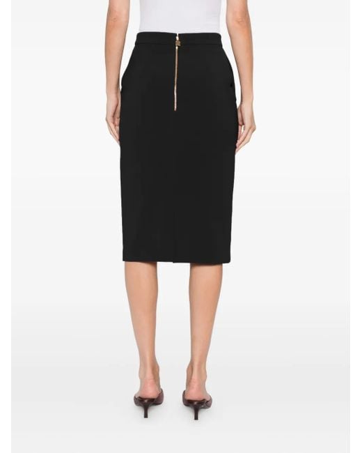 Elisabetta Franchi Black Fitted Pencil Skirt With Accents