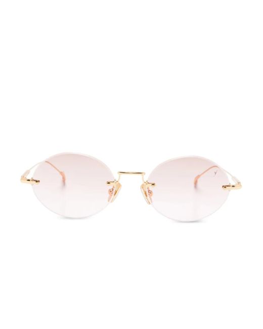 Eyepetizer Pink Met Round-Frame Sunglasses