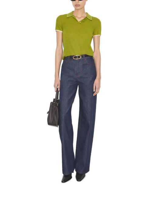 Tory Burch Green Wool Polo Top